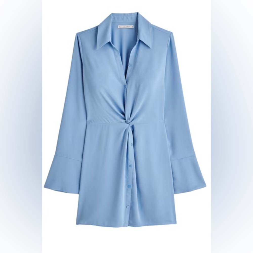 Abercrombie & Fitch Light Blue Twist Front Mini Dress